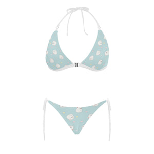 White cute hamsters heart pattern Sexy Bikinis Two-Piece Swimsuits