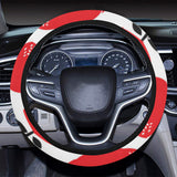red apples white background Car Steering Wheel Cover