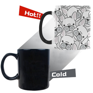 Cute french bulldog head pattern Morphing Mug Heat Changing Mug