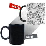 Cute french bulldog head pattern Morphing Mug Heat Changing Mug