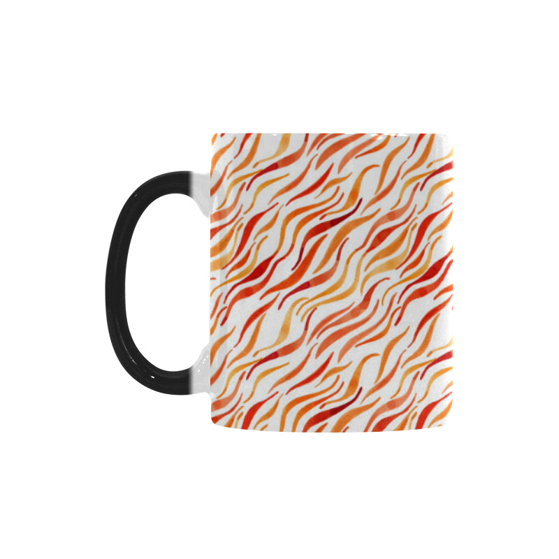 Fire flame watercolor pattern Morphing Mug Heat Changing Mug