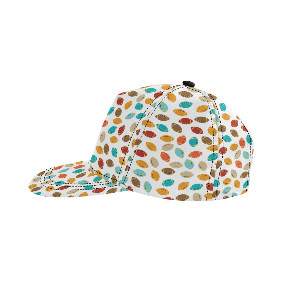 Colorful american football ball pattern All Over Print Snapback Cap