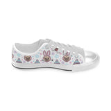 Cute pug hat rabbit costume pattern Men's Low Top Shoes White
