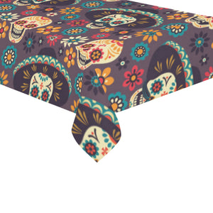 Sugar skulls flower maxican pattern Tablecloth