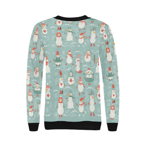 Cute snowman pattern Women's Crew Neck Sweatshirt