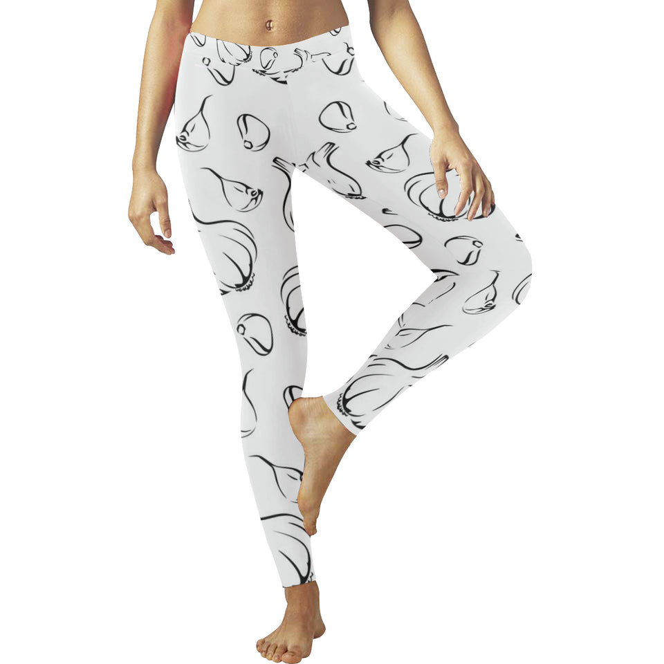 Garlic pattern black white Women's Legging Fulfilled In US