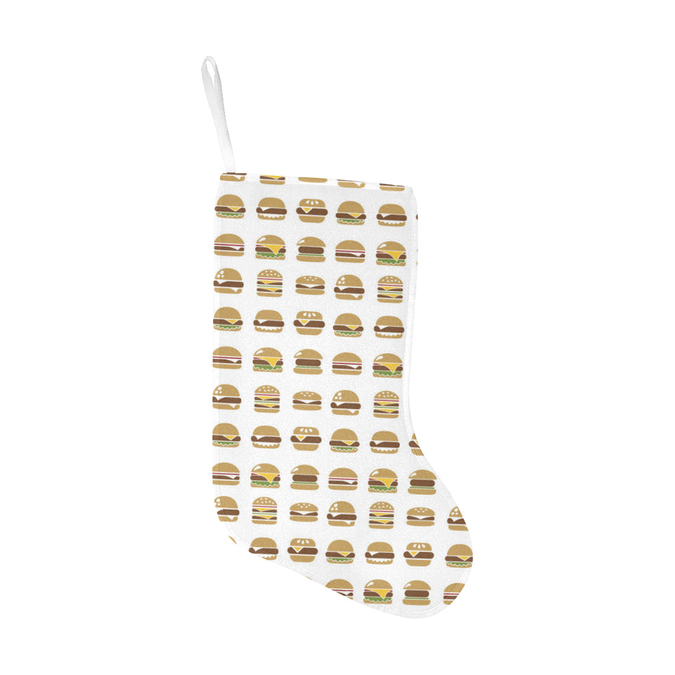 Hamburger Pattern Print Design 02 Christmas Stocking