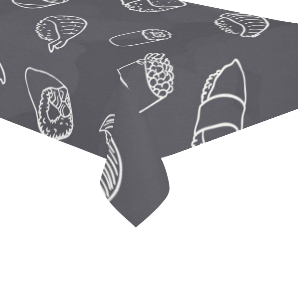 sushi pattern black background Tablecloth