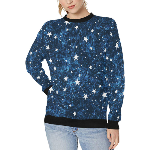 Night sky star pattern Women's Crew Neck Sweatshirt