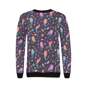beautiful mermaid Fish jellyfish algae other marin Women's Crew Neck Sweatshirt