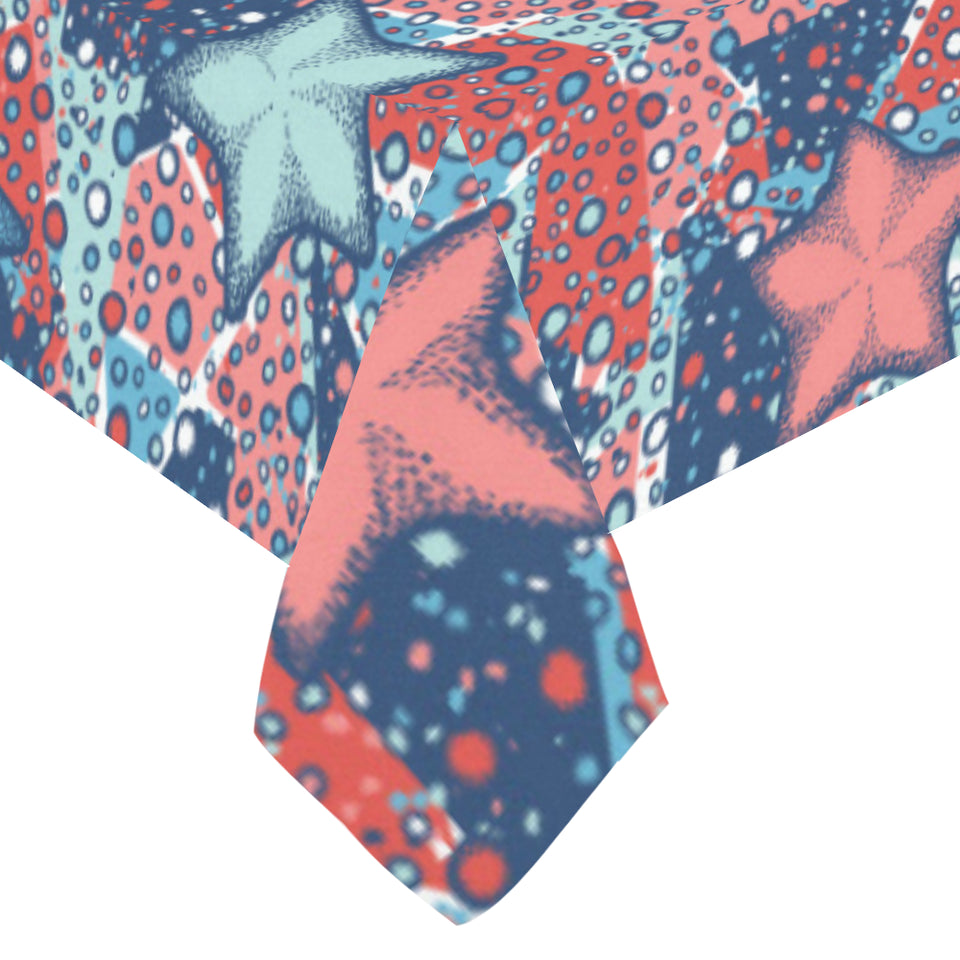 Hand drawn colorful starfish Tablecloth