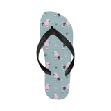 poodle dog pattern Unisex Flip Flops