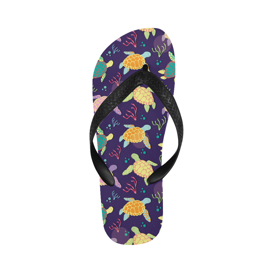 Colorful sea turtle pattern Unisex Flip Flops
