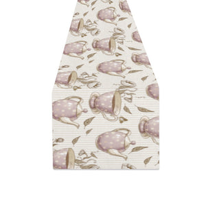 Tea pots Pattern Print Design 03 Table Runner