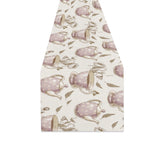 Tea pots Pattern Print Design 03 Table Runner