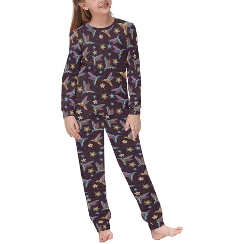 Hummingbird Pattern Print Design 04 Kids' Boys' Girls' All Over Print Pajama Set