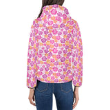 Hibiscus Pattern Print Design 01 Women's Padded Hooded Jacket