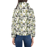 Canabis Marijuana Weed Pattern Print Design 05 Women's Padded Hooded Jacket