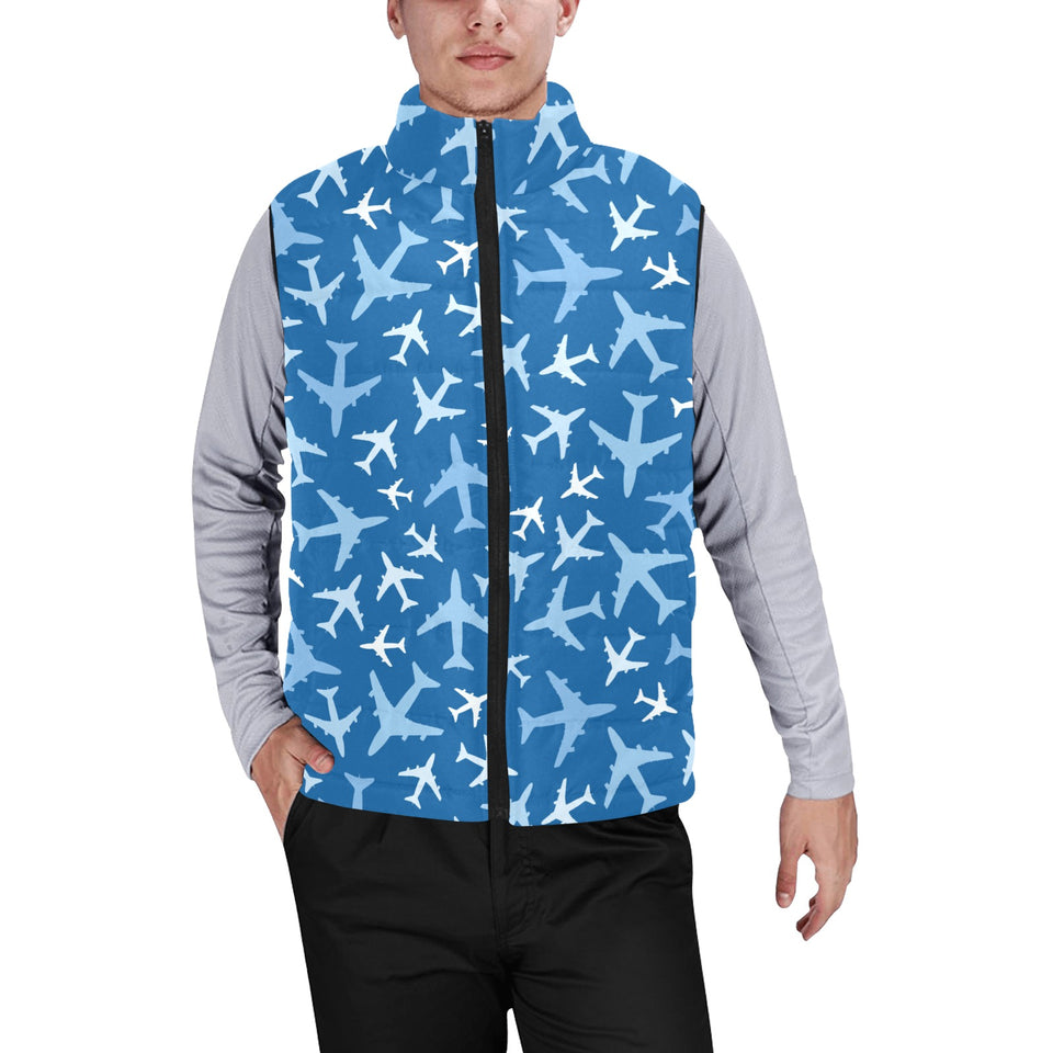Airplane pattern in the sky Men's Padded Vest