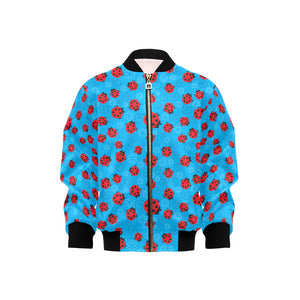 Ladybug Pattern Print Design 02 Kids' Boys' Girls' Bomber Jacket