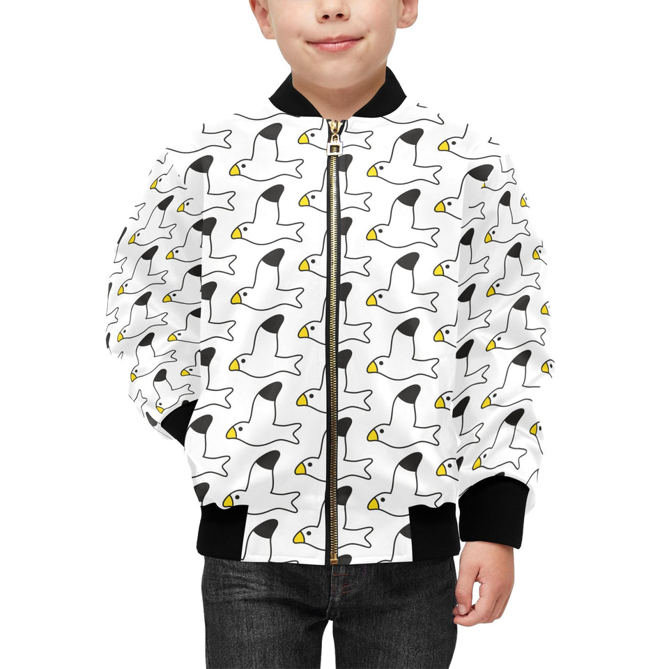 Seagull Pattern Print Design 05 Kids' Boys' Girls' Bomber Jacket
