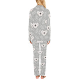 Cute koala leaves pattern Women's Long Pajama Set