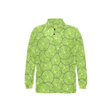 Slices of Lime design pattern Men's Long Sleeve Polo Shirt