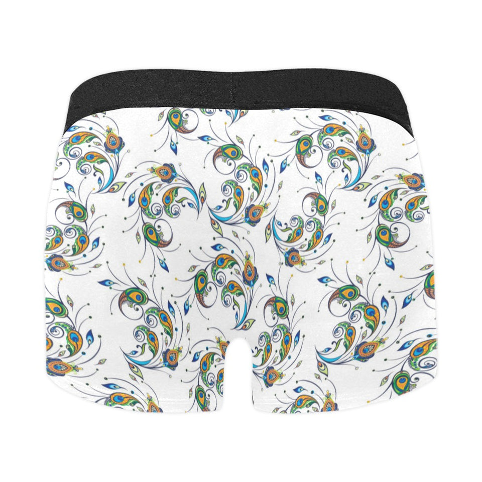 Peacock feather pattern Men's All Over Print Boxer Briefs Men's Underwear