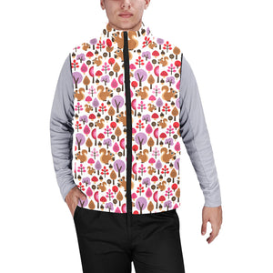 Squirrel Pattern Print Design 02 Men's Padded Vest