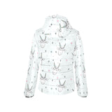 Cute goat design pattern Women's Padded Hooded Jacket