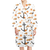 Clown Fish Pattern Print Design 02 Men's Long Sleeve Belted Night Robe