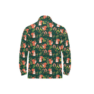 Squirrel Pattern Print Design 03 Men's Long Sleeve Polo Shirt