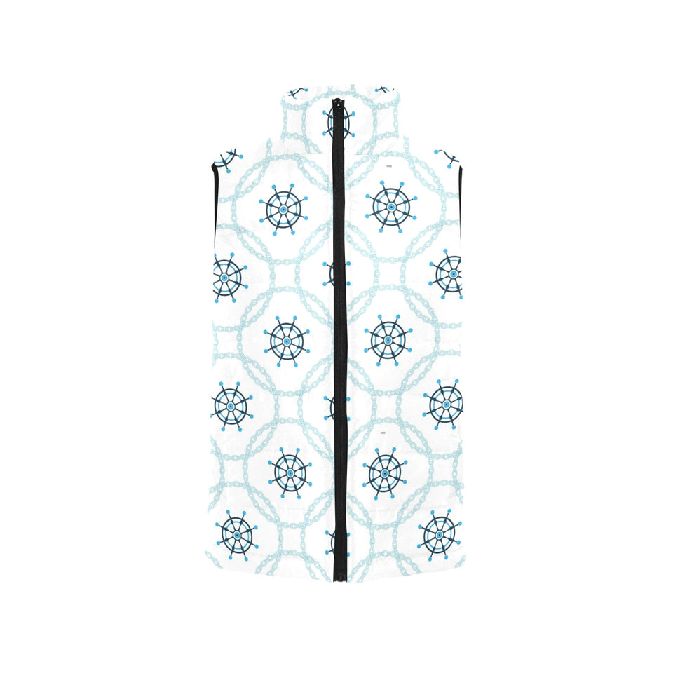 nautical steering wheel chain Women's Padded Vest