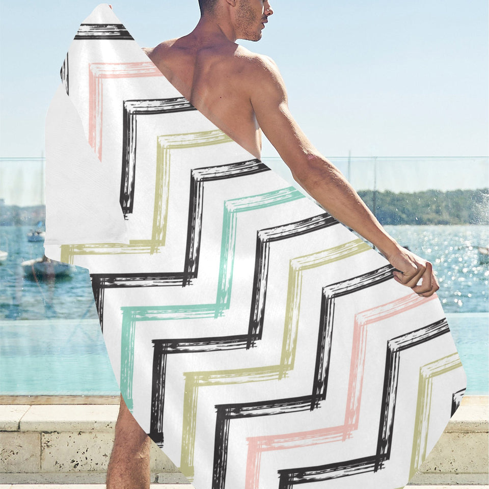 zigzag chevron paint pattern Beach Towel