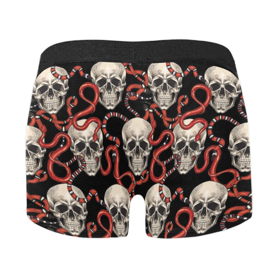 Red snake skull pattern Men's All Over Print Boxer Briefs Men's Underwear