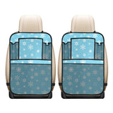 Snowflake pattern blue background Car Seat Back Organizer