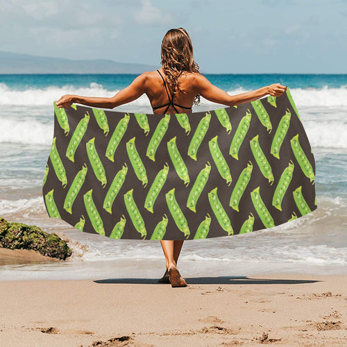 Green Peas Pattern Print Design 05 Beach Towel