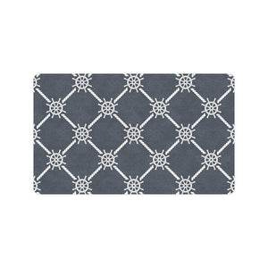 nautical steering wheel rope pattern Doormat
