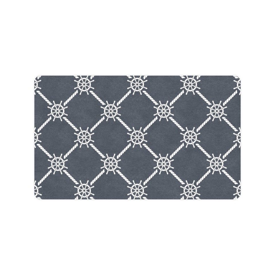 nautical steering wheel rope pattern Doormat