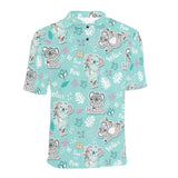 Cute koalas blue background pattern Men's All Over Print Polo Shirt