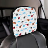 Watercolor helicopter cloud pattern Car Headrest Cover