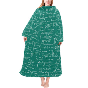 Math Pattern Print Design 01 Blanket Robe with Sleeves