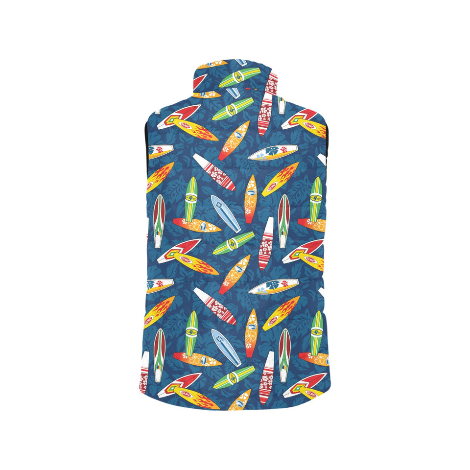 Surfboard Pattern Print Design 01 Men's Padded Vest
