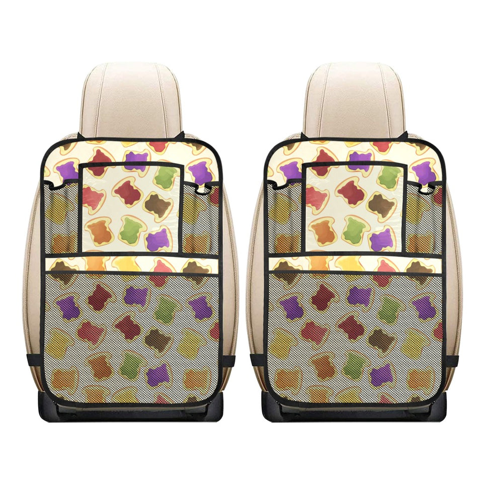 Bread Toast Pattern Print Design 02 Car Seat Back Organizer