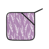 Lavender flowers purple pattern Heat Resistant Oven Mitt With Pot Holder(Four Pieces Set)