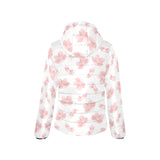 Pink sakura cherry blossom pattern Women's Padded Hooded Jacket