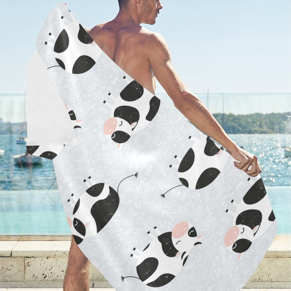 Cute cows pattern Beach Towel