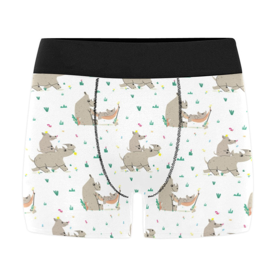 Cute Rhino pattern background Men's All Over Print Boxer Briefs Men's Underwear