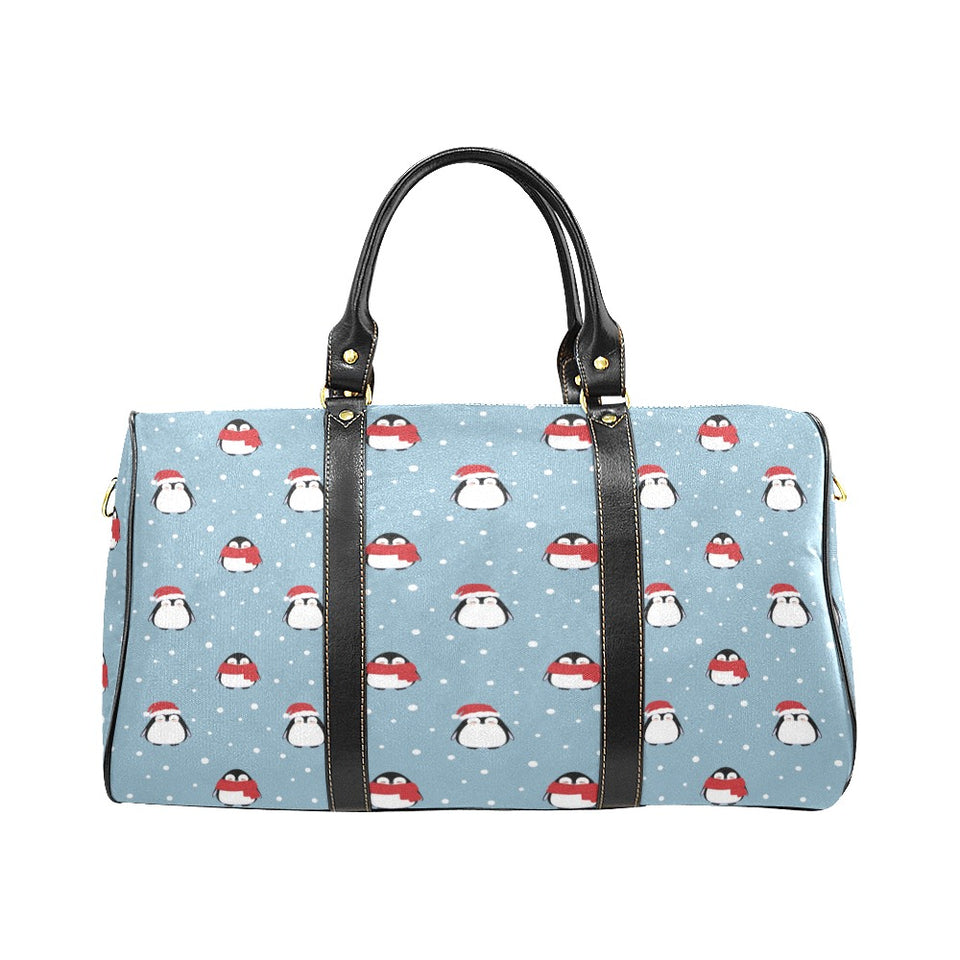 Cute penguin christmas snow pattern Travel Bag