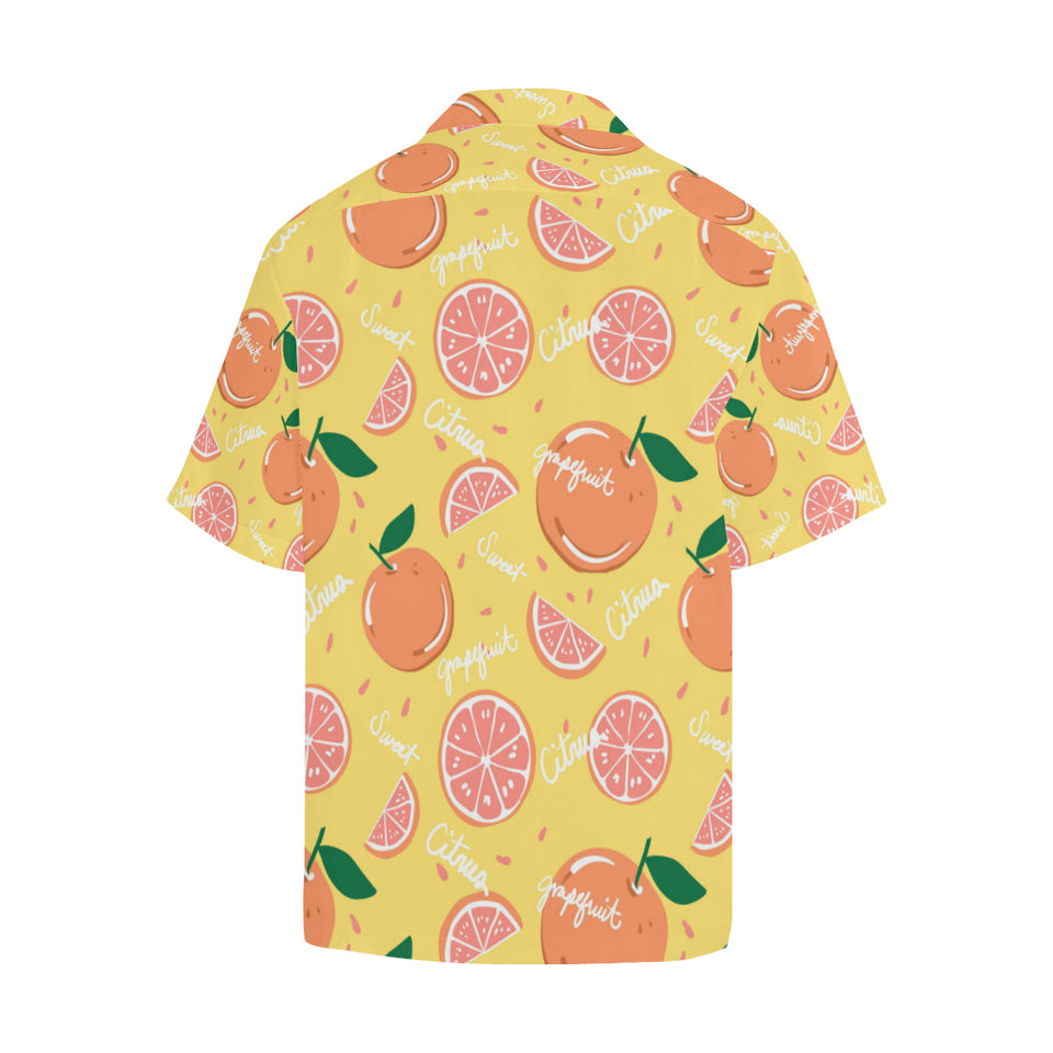 Grapefruit yellow background Men's All Over Print Hawaiian Shirt